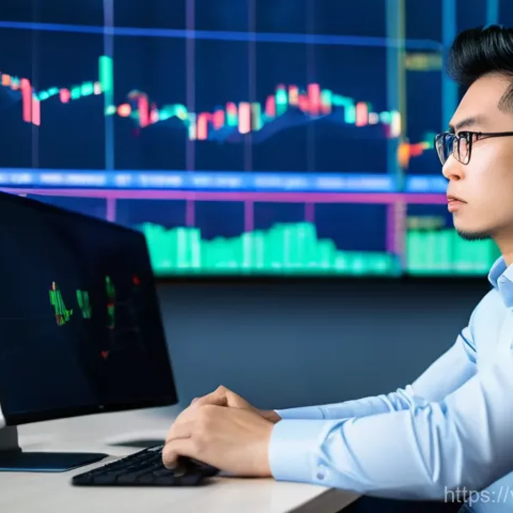 외환관리사와 수출입 업무 협업 - A focused young Vietnamese entrepreneur, male, in his early 30s, intently viewing multiple digital s...