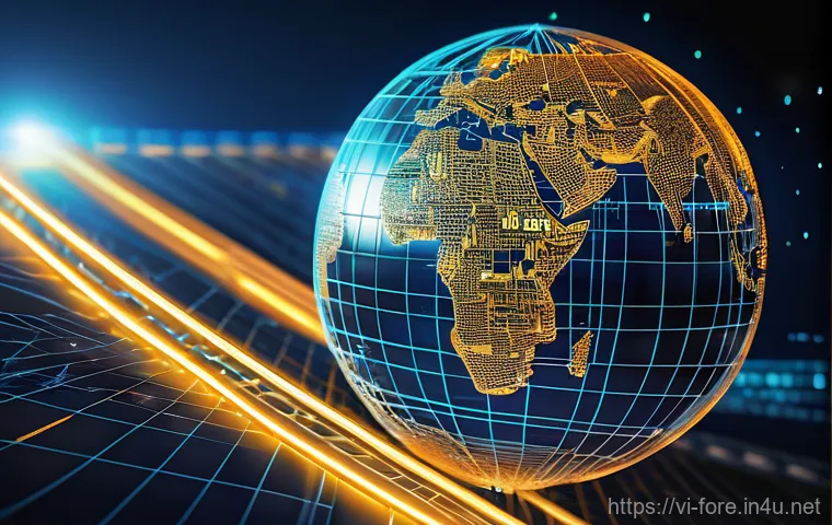 외환관리사와 외환 관리 혁신 사례 - **"A vibrant and futuristic depiction of AI and Blockchain technology revolutionizing cross-border f...