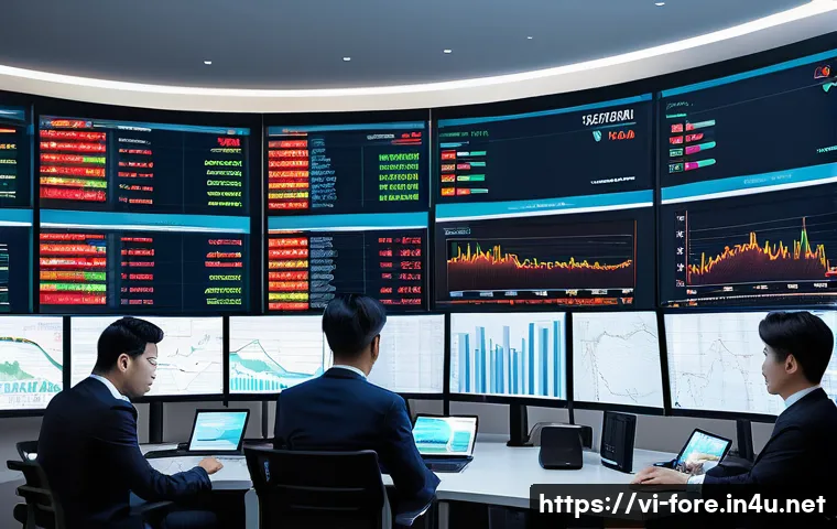 외환관리사와 기업의 외환 관리 개선 - A modern Vietnamese business office scene showing a diverse team of professionals analyzing fluctuat...