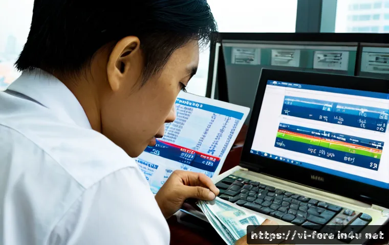 Home 17 외환관리사와 외환 관리 사례 연구 분석 - Photorealistic Vietnamese foreign exchange specialist in a modern Hanoi financial office, profession...